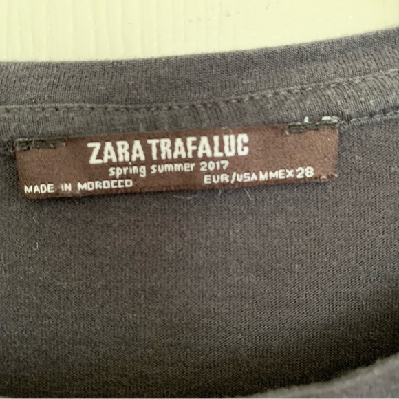 Zara Trafaluc Run Away Black Eagle Ruffle Tee - Picture 6 of 7